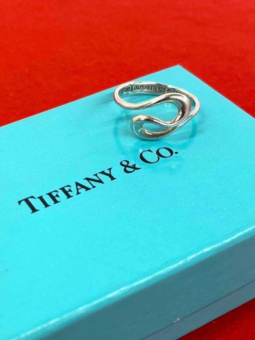 Tiffany & Co Open Wave Ring 925 Sterling Silver